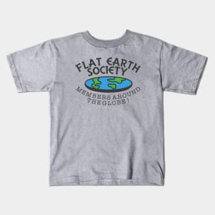 Flat Earth Society - Members Around The Globe Kids T-Shirt